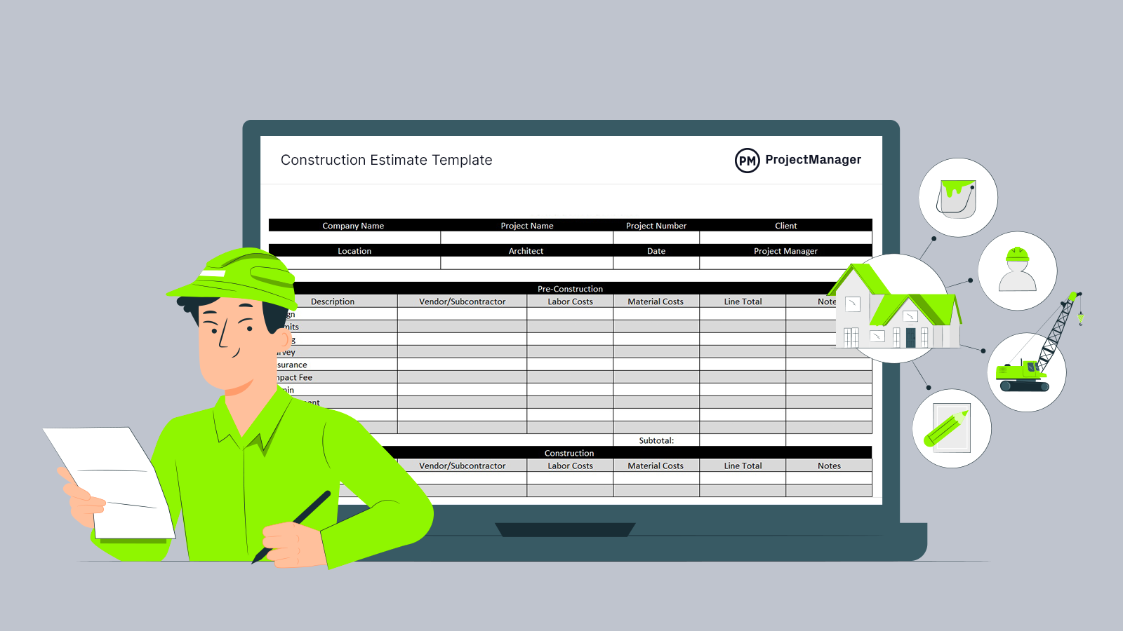 free construction estimate template excel