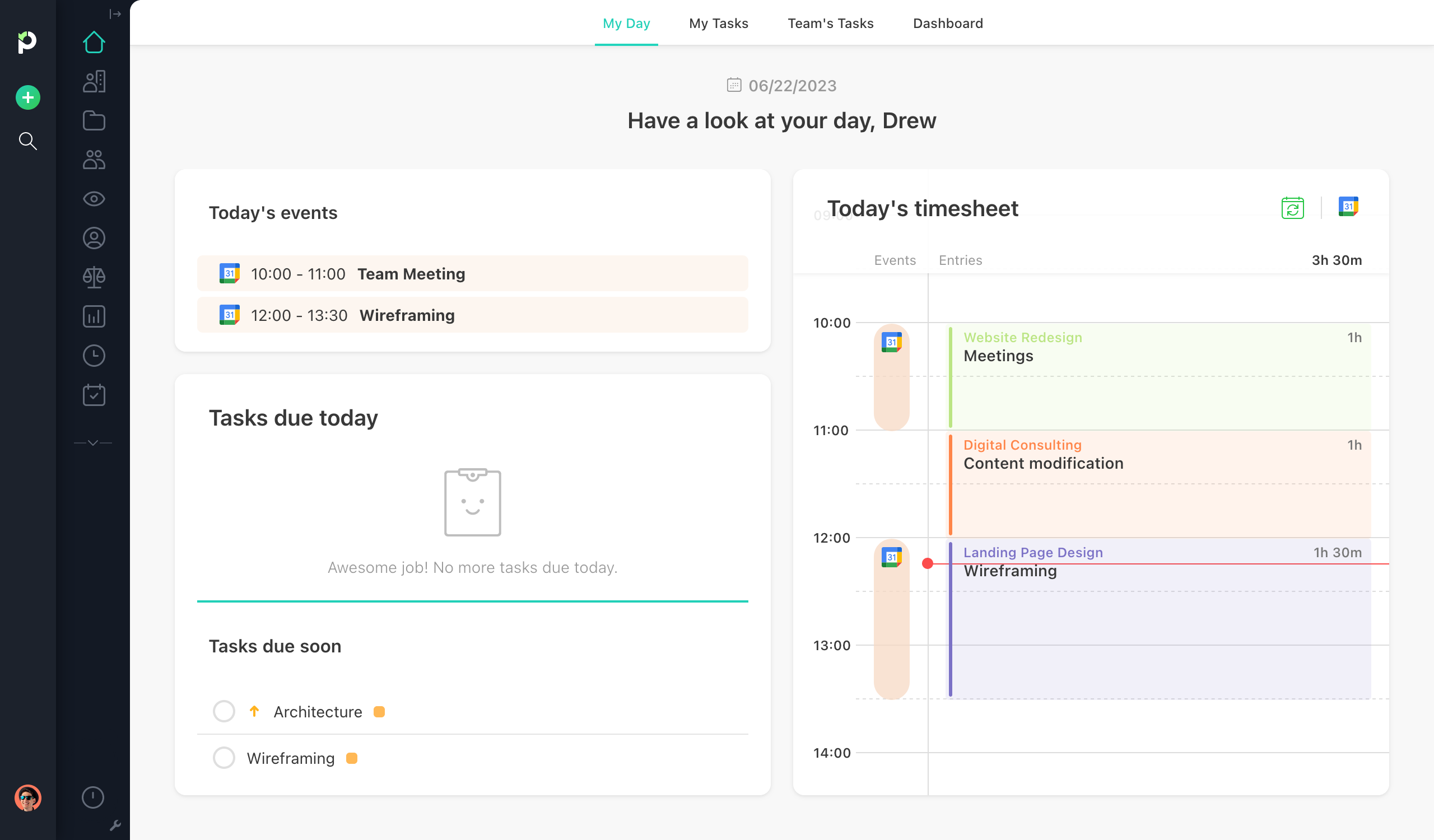 Time tracking software for consultants, Paymo screenshot