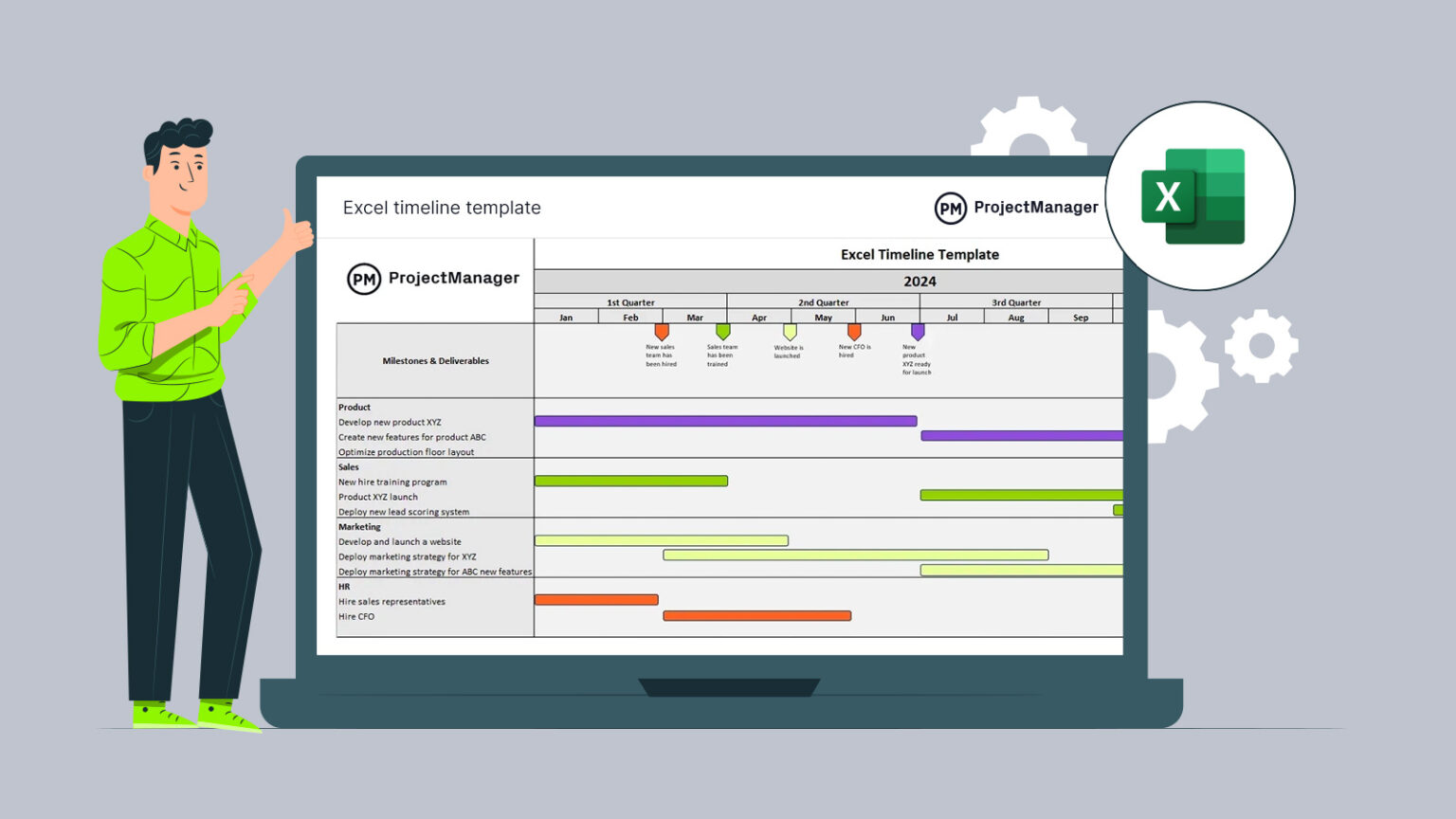 Free Excel Timeline Template - ProjectManager