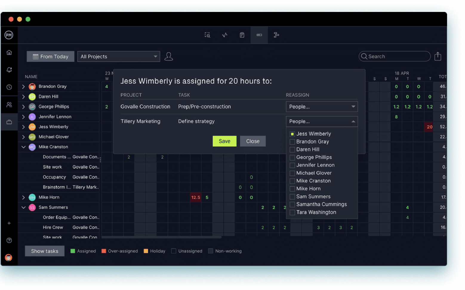 ProjectManager is a construction project management software equipped with team collaboration features 