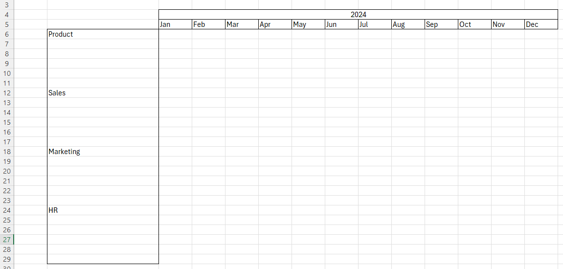 Create a task list column in your Excel timeline template