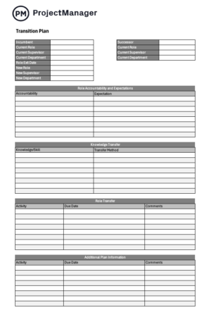 Transition plan template