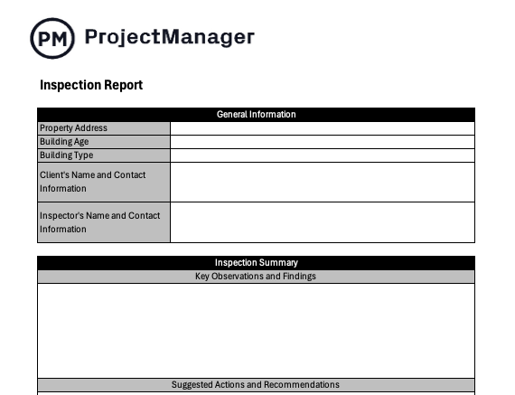 Inspection report template