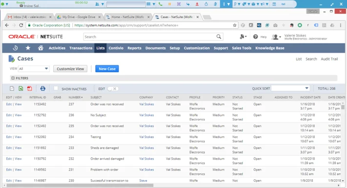 Best production planning software, Netsuite screenshot