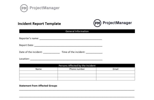 incident report template