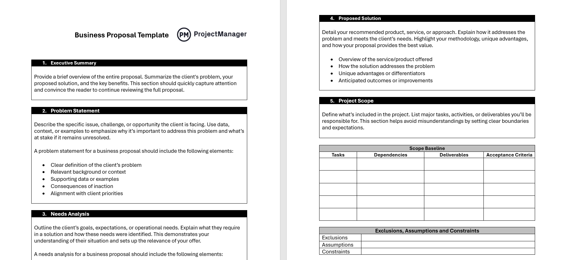 Free business proposal template for Word
