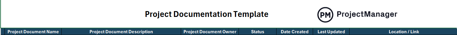 Project documentation template top row