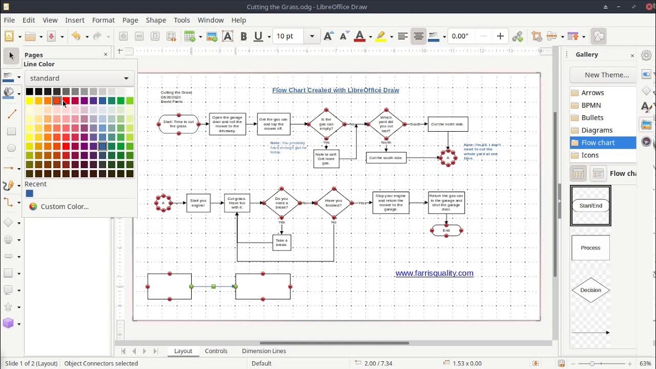 PERT Chart maker, LibreOffice Draw screenshot