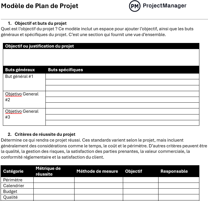 Modèle de Plan de Projet