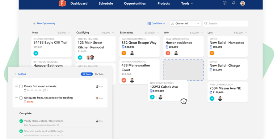 Best construction project management software, BuildBook screenshot