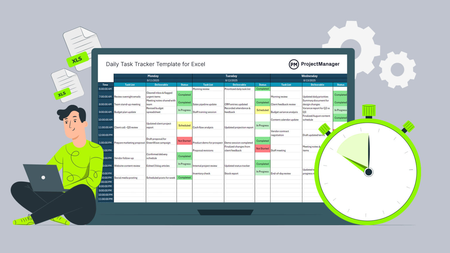 Daily Task Tracker Template for Excel (Free Download)