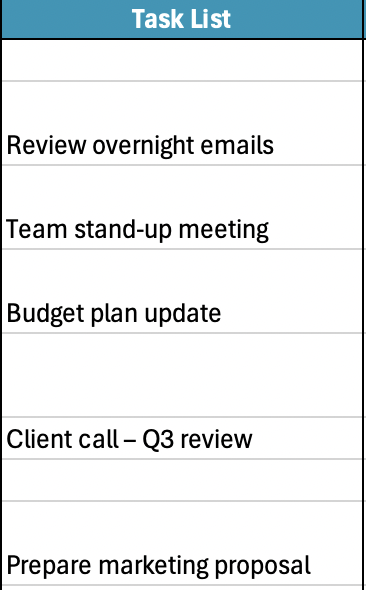 Daily Task Tracker Template for Excel (Free Download)