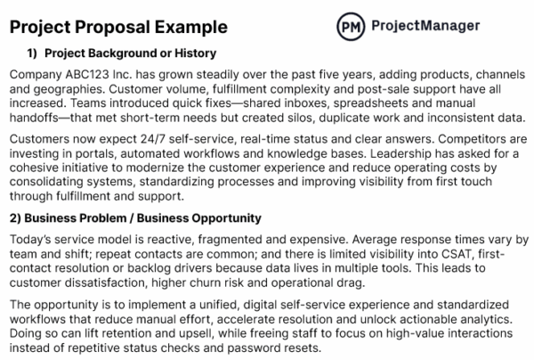 How to write a proposal, project proposal example