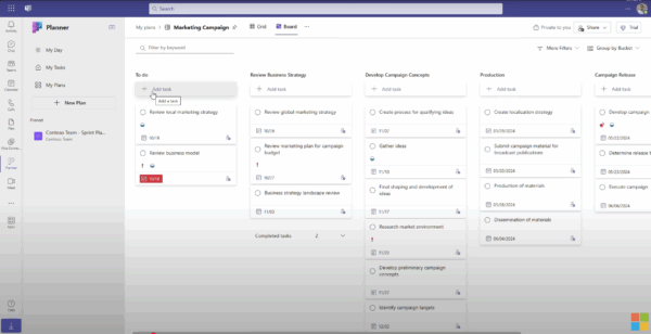 How to use Microsoft Planner, board view
