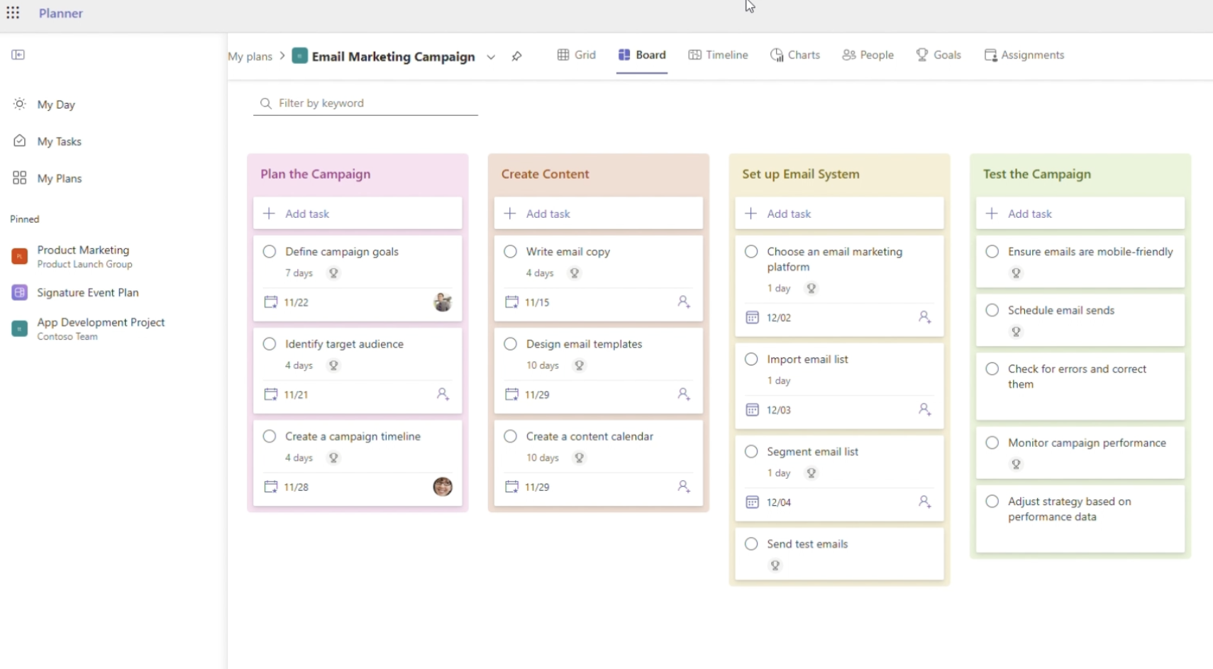 Construction scheduling software, Microsoft Planner