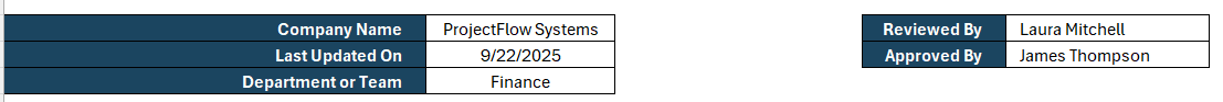 Payment tracker template, general info