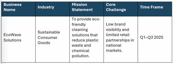 Business action plan template, overview