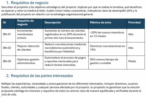 plantilla de recopilación de requisitos de proyecto
