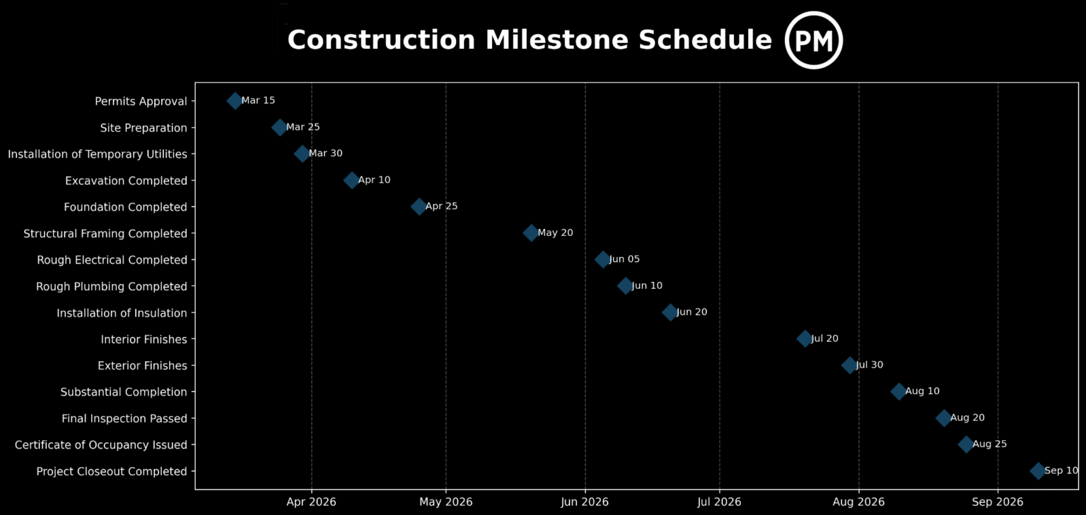 Construction Milestones: Milestone Schedule Example - ProjectManager
