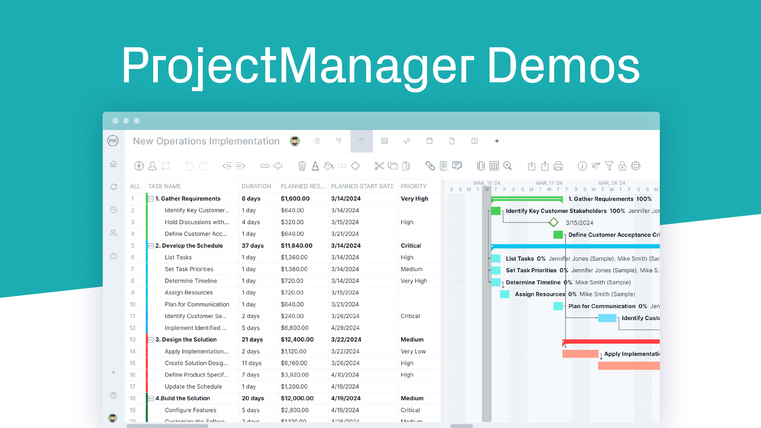 Live ProjectManager Demos - ProjectManager