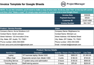 7 Free Invoice Templates for Word, Excel and Google Sheets - ProjectManager