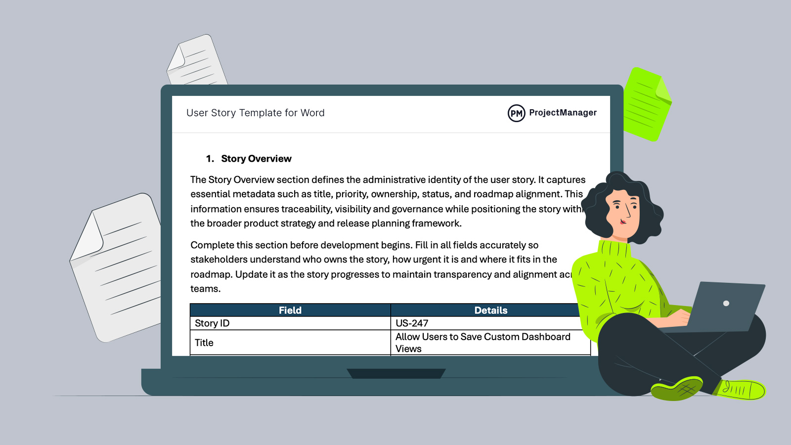 User story template featured image