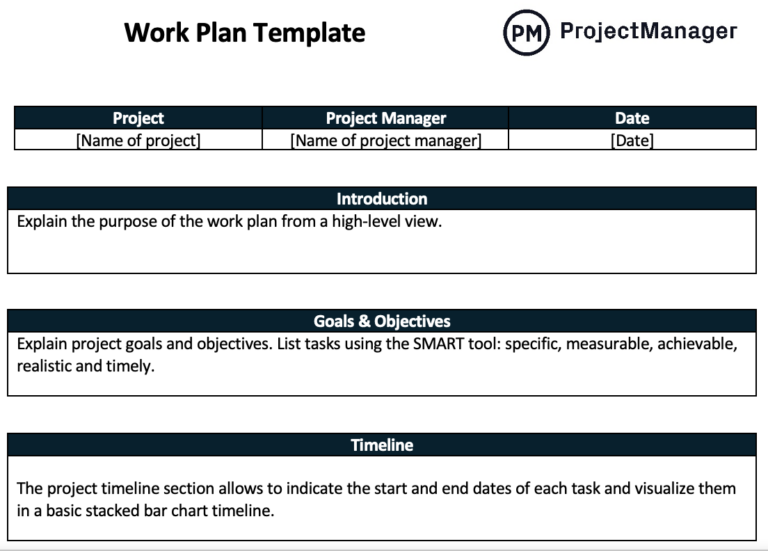 14 Free Work Plan Templates for Excel and Word - ProjectManager