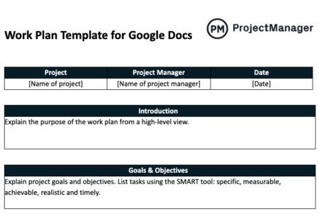 14 Free Work Plan Templates for Excel and Word - ProjectManager