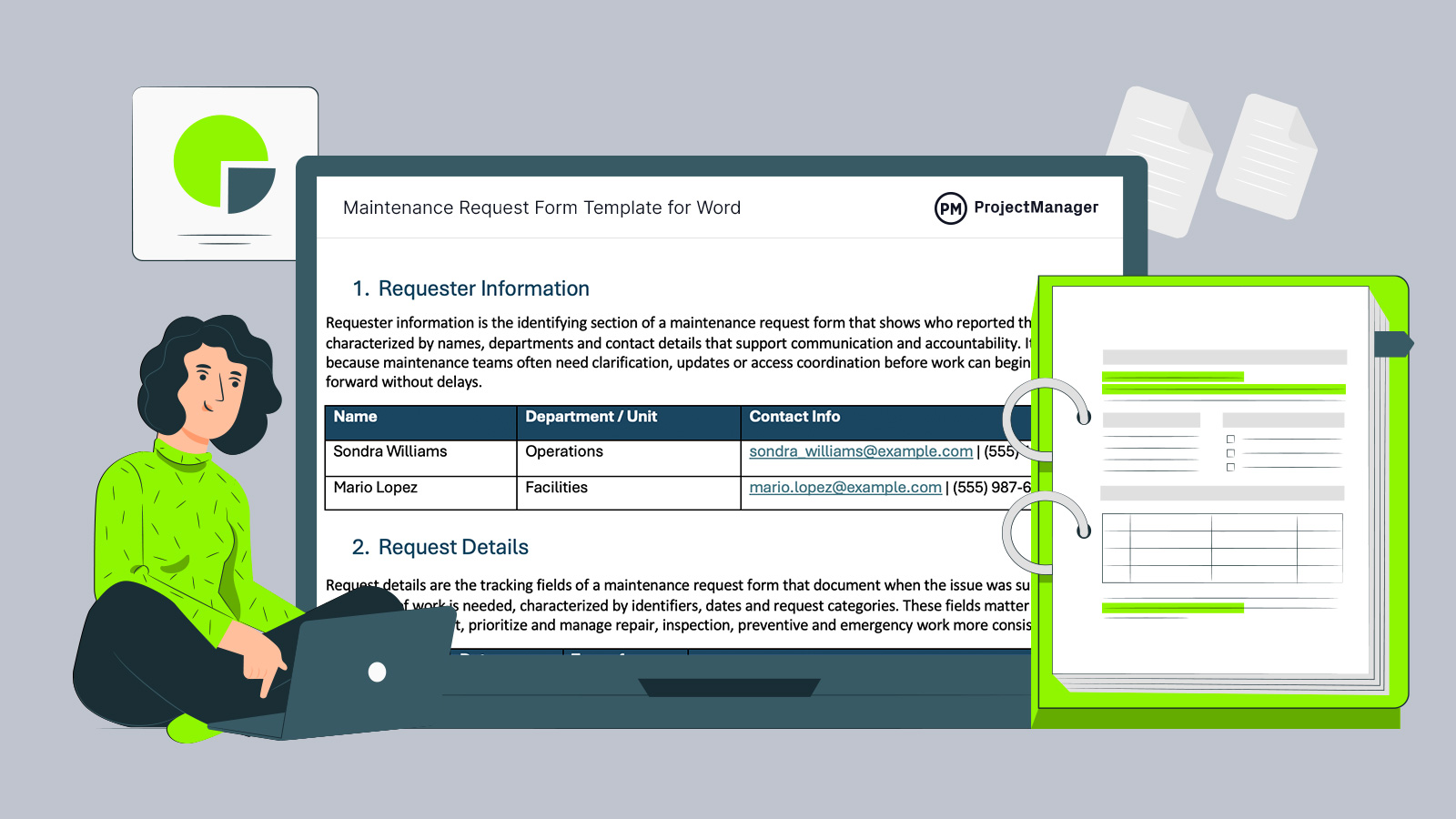 Maintenance request form template image