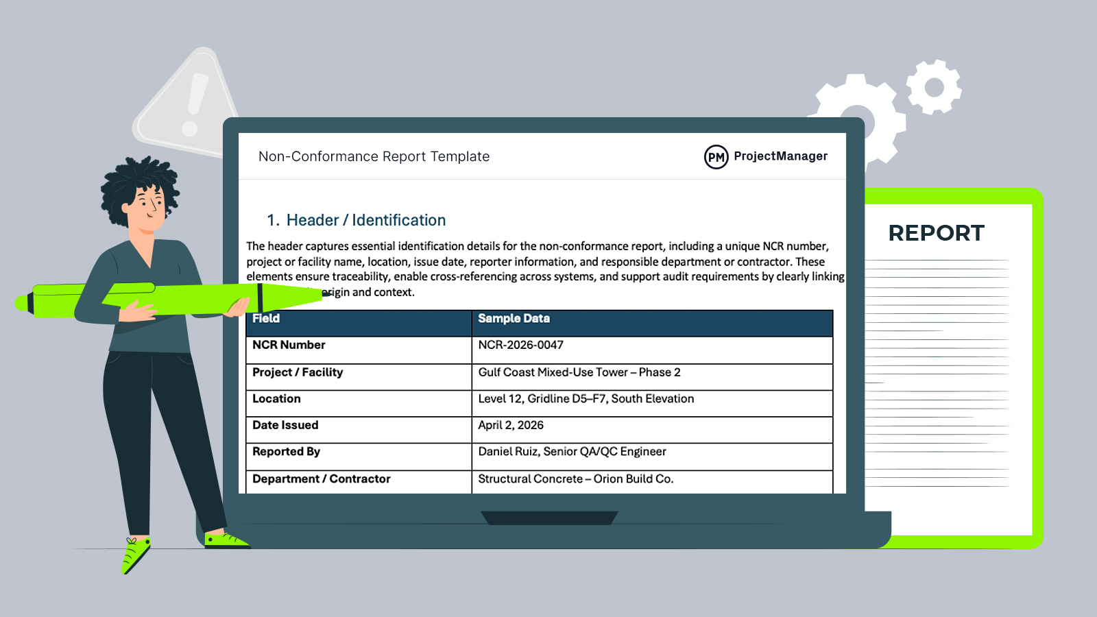 Non conformance report template image