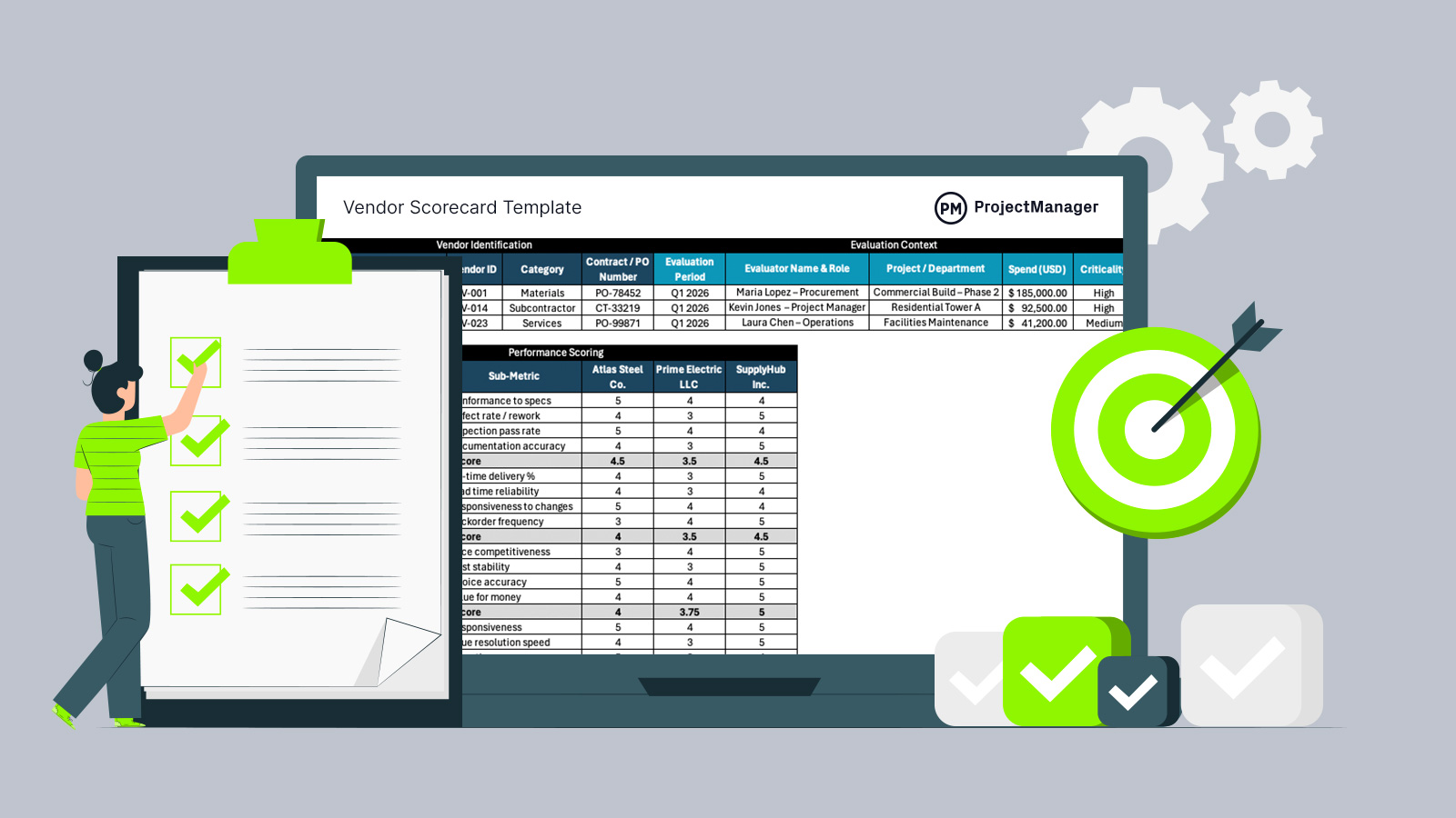 Vendor scorecard template image