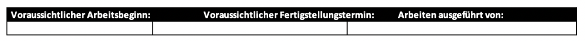 Datumsangaben in der Arbeitsauftrag-Vorlage