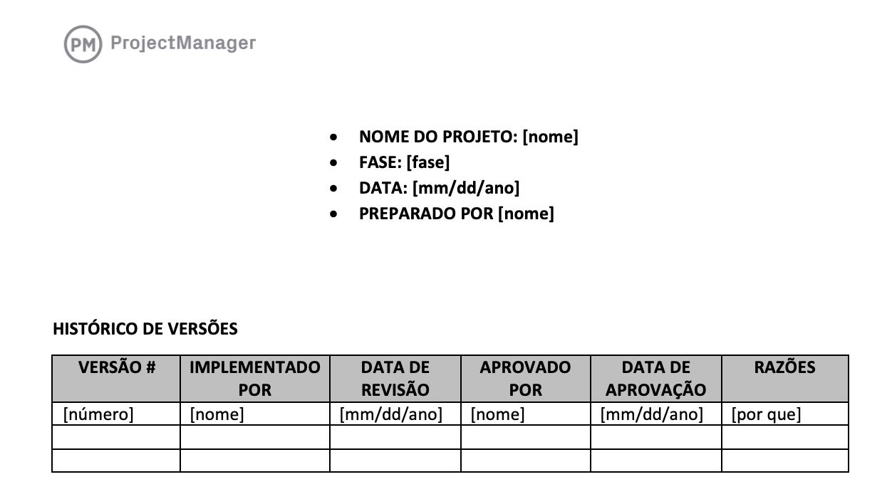 Modelo de levantamento de requisitos para Word