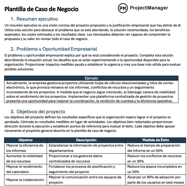 Plantilla de Caso de Negocio