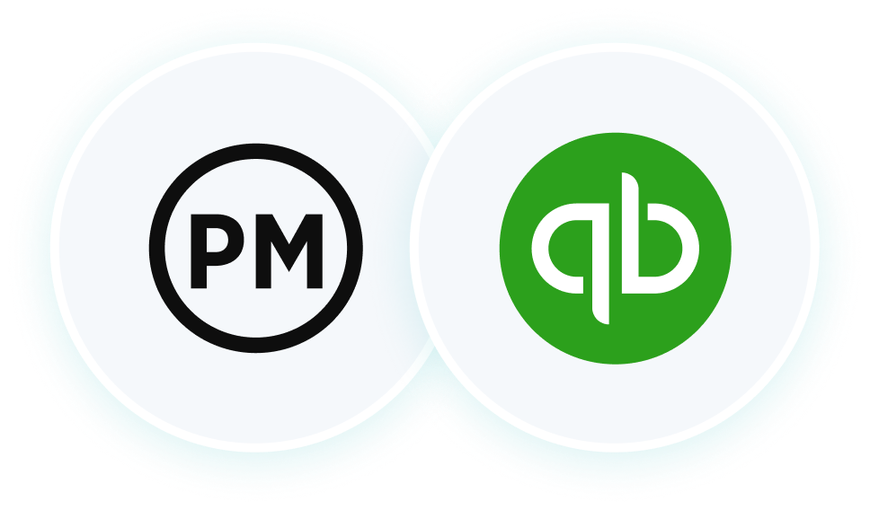 ProjectManager and QuickBooks logos side by side