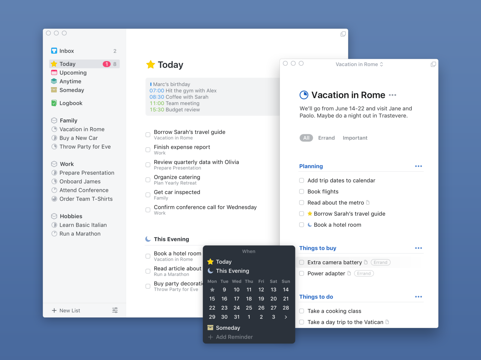 things3 software UI screenshot