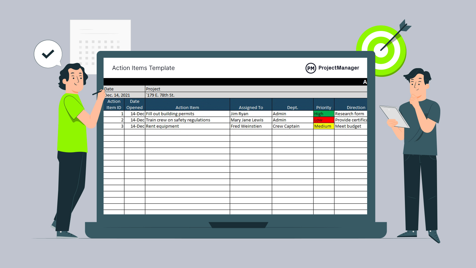 Action items template featured image