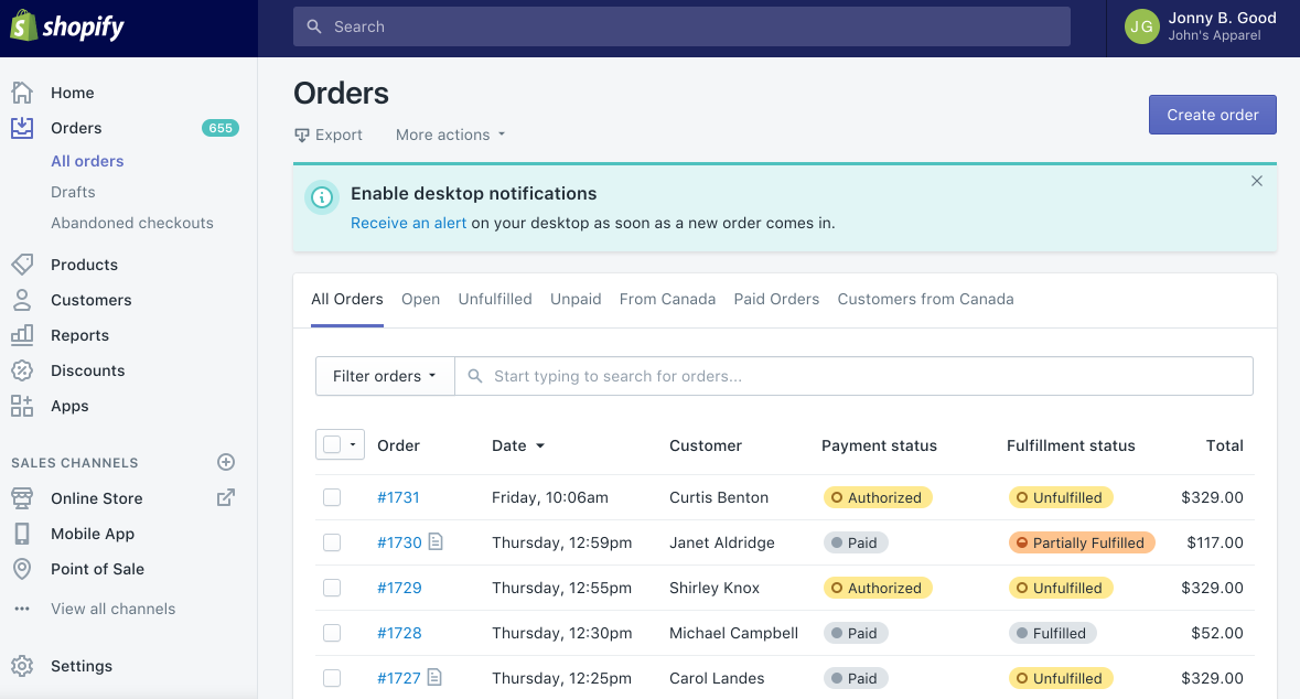Best Acumatica integrations, Shopify