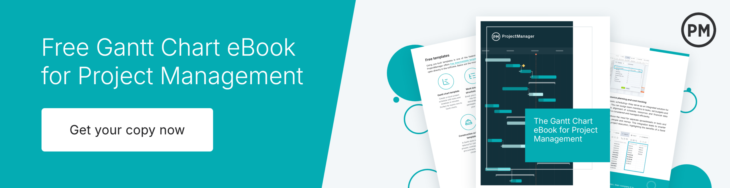 Gantt eBook banner ad for project management