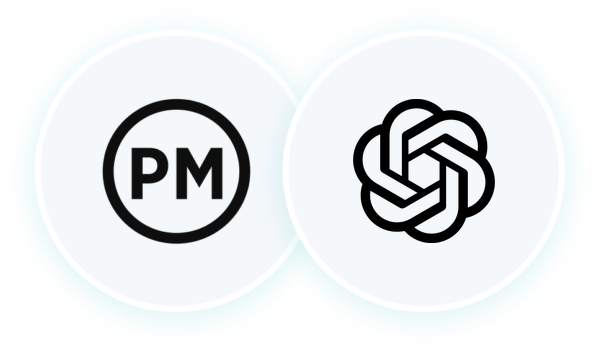 ProjectManager and ChatGPT logos side by side