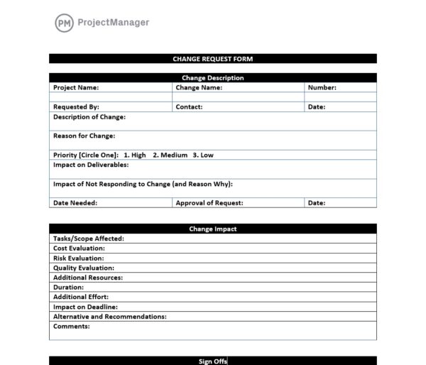 Change request project document
