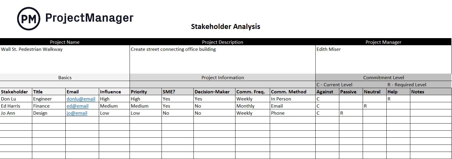 Stakeholder analysis project document