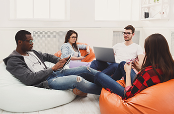 A group of people using project management software