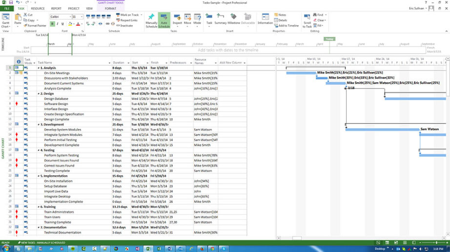 Microsoft Project PPM software screenshot