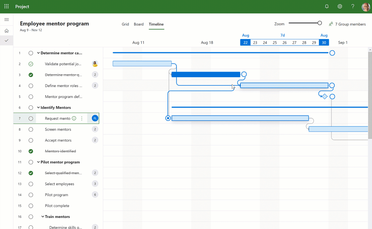 Best Gantt chart software: Microsoft project screenshot